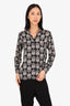 Sandro Black/White Floral Print Button Up Blouse Estimated Size XS