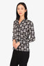 Sandro Black/White Floral Print Button Up Blouse Estimated Size XS