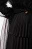 Noir Kei Ninomiya Black Satin Pleated Midi Skirt Size L