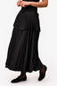 Noir Kei Ninomiya Black Satin Pleated Midi Skirt Size L