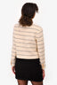 Celine White/Black Striped Wool/Silk Gold Buttoned Jacket Size 36