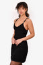 Pre-Loved Chanel™ 2022 Spring Black Crystal CC Strap Tank Mini Dress Size 34