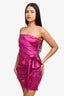 Ronny Kobo Magenta Metallic Strapless 'Carolina' Mini Dress Size S