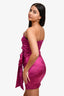 Ronny Kobo Magenta Metallic Strapless 'Carolina' Mini Dress Size S