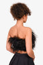 En Saison Black Feather Tube Top Size XS
