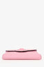 Versace Pink Leather La Medusa Envelope Clutch