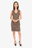 Burberry Olive Green Lace Sleeveless Mini Dress Size 4