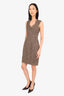 Burberry Olive Green Lace Sleeveless Mini Dress Size 4