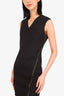 Helmut Lang Black Wrap Angle Zipper Moto Stretch Sheath Dress Size S