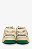 Gucci White/Green Leather/Suede Web Sneaker Size 35