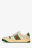 Gucci White/Green Leather/Suede Web Sneaker Size 35