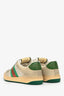 Gucci White/Green Leather/Suede Web Sneaker Size 35