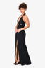 Mugler Black Cutout Halter Dress Size 40
