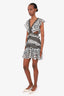 PatBO White/Black Bossa Jute Trim Mini Dress Size 2