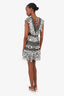 PatBO White/Black Bossa Jute Trim Mini Dress Size 2