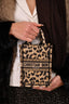 Christian Dior Beige Leopard Canvas Mini Book Tote Phone Bag