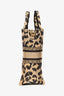Christian Dior Beige Leopard Canvas Mini Book Tote Phone Bag