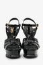Saint Laurent Black Patent Leather Tribute Platform Sandals Size 37.5