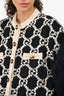Gucci Black/White GG Monogram Tweed Buttoned Vest Size 38