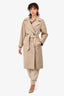 Weekend Max Mara Beige Wool Belted Coat Size 0