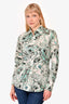 Etro Teal/White Printed Button Down Shirt Size 42