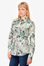 Etro Teal/White Printed Button Down Shirt Size 42