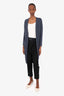 Brunello Cucinelli Blue Cashmere/Silk Sequin Embellished  Long Cardigan Size S