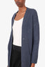 Brunello Cucinelli Blue Cashmere/Silk Sequin Embellished  Long Cardigan Size S