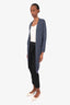 Brunello Cucinelli Blue Cashmere/Silk Sequin Embellished  Long Cardigan Size S