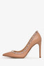 Valentino Nude Leather Rockstud Pointed Toe Heels Size 35