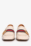 Gucci White Leather GG Peyton Loafers Size 34.5 (As Is)