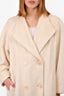 Alberta Ferretti Cream Alpaca/Wool Double Breasted Coat Size 2
