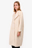 Alberta Ferretti Cream Alpaca/Wool Double Breasted Coat Size 2