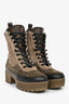 Louis Vuitton Brown Monogram/Suede Desert Combat Boots Size 40