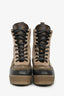 Louis Vuitton Brown Monogram/Suede Desert Combat Boots Size 40