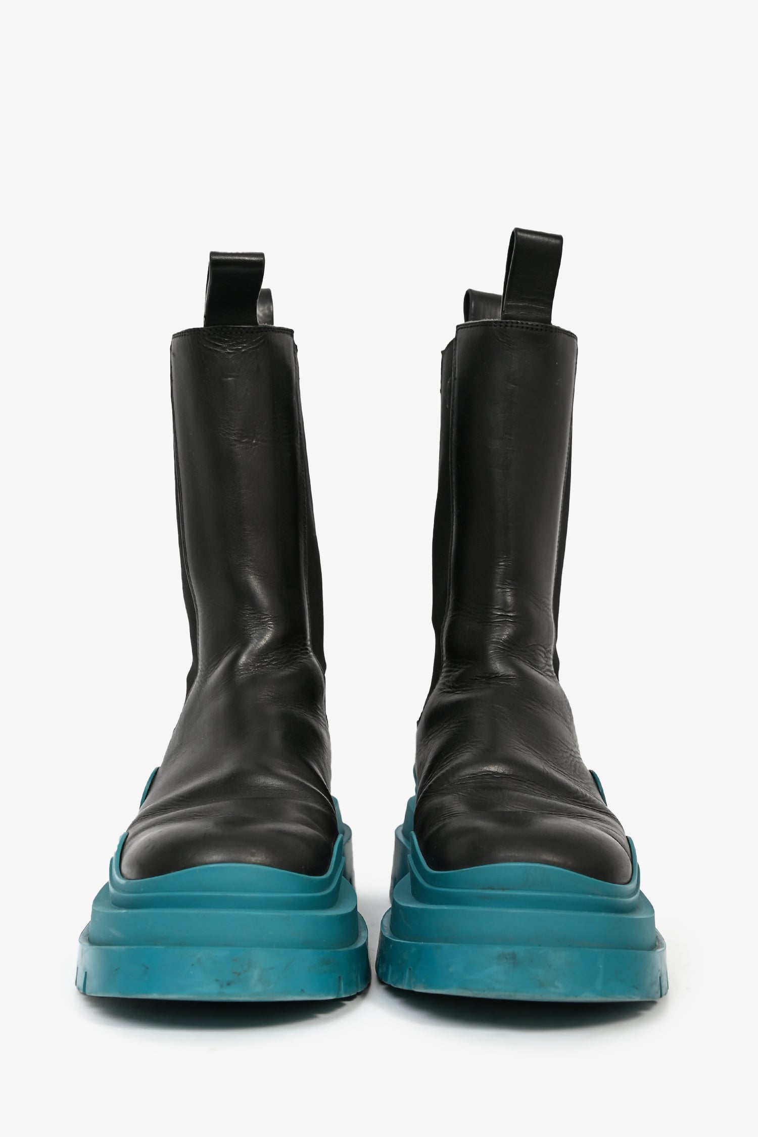 Bottega Veneta Black/Teal Leather Tire Boots Size 41 Mens – Mine