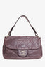 Pre-Loved Chanel™ 2009-10 Purple Glazed Calfskin Stitched On The Road Flap Bag