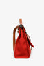 Hermès 2017 Red Canvas/Brown Leather Herbag 31