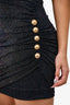 Balmain Black/Navy Shimmer Sleeveless Mini Dress Size 38