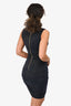 Balmain Black/Navy Shimmer Sleeveless Mini Dress Size 38