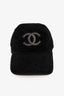 Pre-Loved Chanel™ Black Terrycloth/Leather CC Logo Baseball Cap Size M
