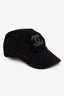 Pre-Loved Chanel™ Black Terrycloth/Leather CC Logo Baseball Cap Size M