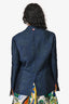 Thom Browne Navy Embroidered Patterened Blazer Jacket L Size Men