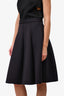 Mo & Co. Black Neoprene A-Line Skirt Size S