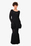 Rotate Birger Christensen Black Fringed Open Back 'Cille' Maxi Dress Size 6
