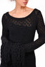 Rotate Birger Christensen Black Fringed Open Back 'Cille' Maxi Dress Size 6