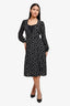 Realisation Par Black/White Polka Dot Silk Wrap Dress Size S
