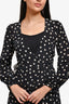 Realisation Par Black/White Polka Dot Silk Wrap Dress Size S