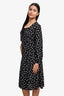 Realisation Par Black/White Polka Dot Silk Wrap Dress Size S