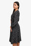 Realisation Par Black/White Polka Dot Silk Wrap Dress Size S